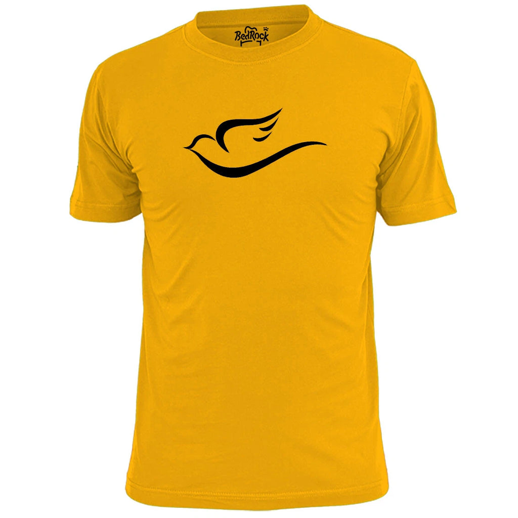 Mens Simple Dove Outline T Shirt Peace Love