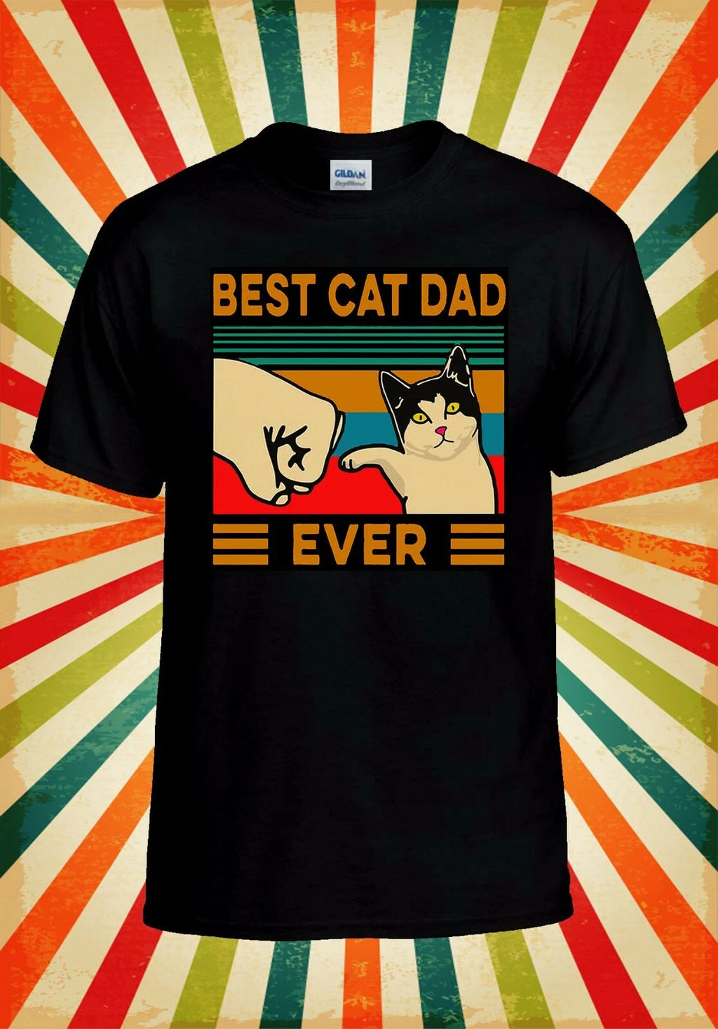 Best Cat Dad Ever Cool Retro Funny Men Women Vest Tank Top Unisex T Shirt 2693
