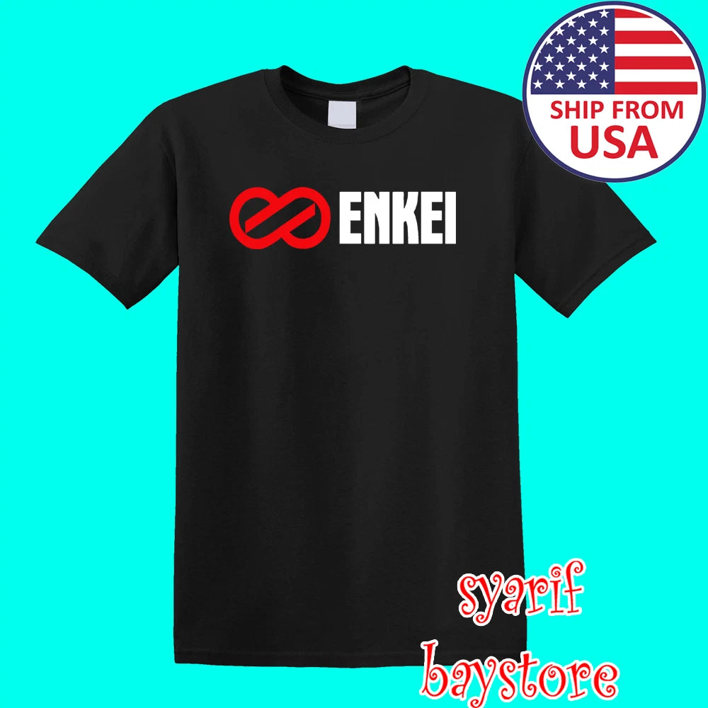 Enkei JDM UJM Classic Racing Car Motorcycle Men's Black Size S-3XL