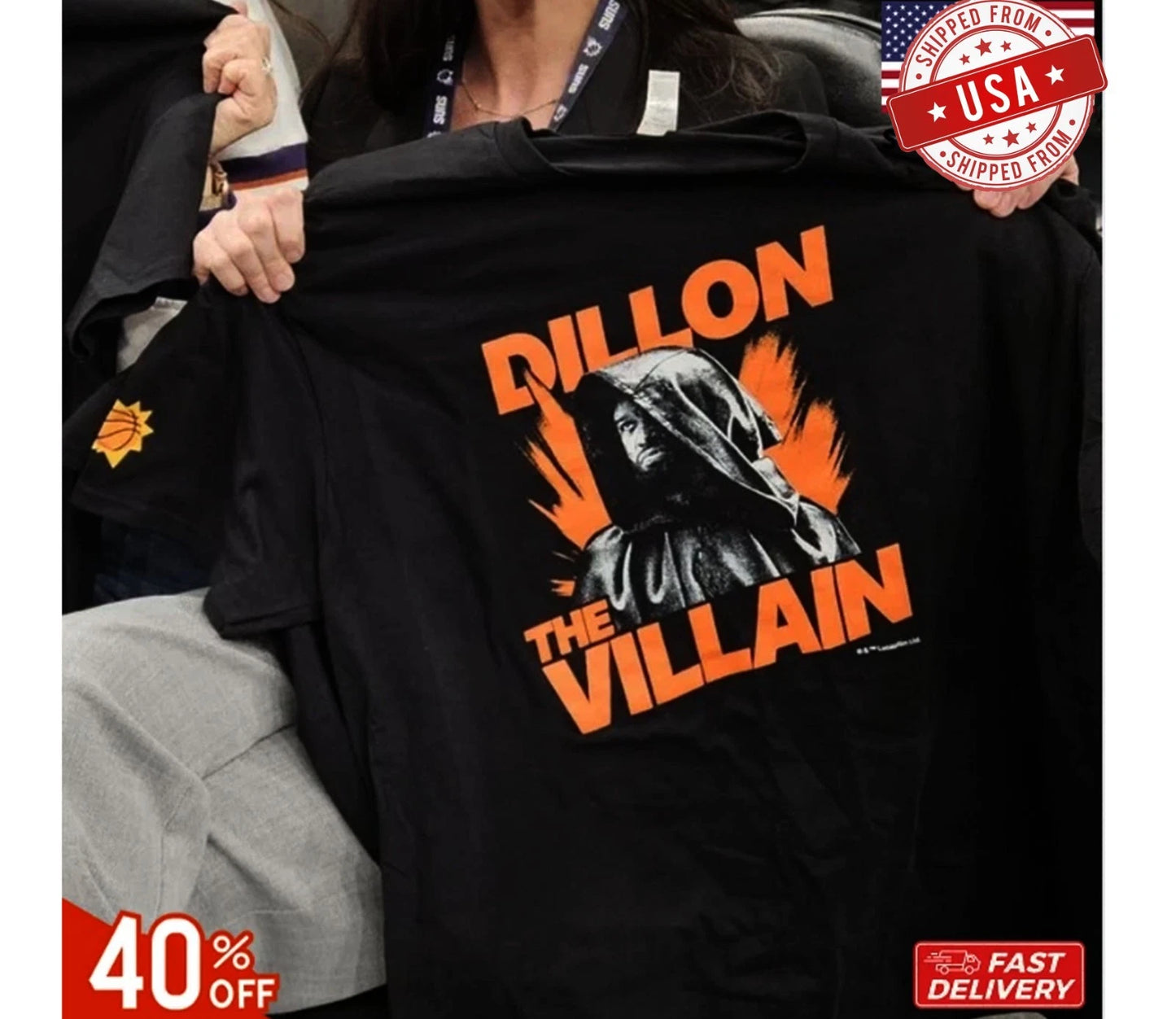 LIMITED!! Phoenix Sun Dillon "The Villain" Brook Jan 29 2026 Game Night T-Shirt