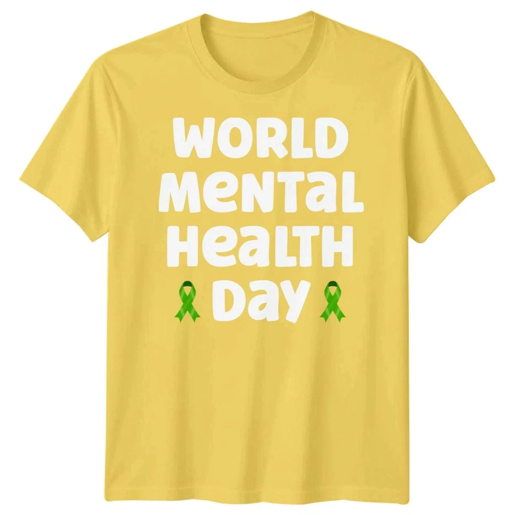 Ladies World Mental Health Day T Shirt WMHD Mind Awareness Ribbon Men Women Tee