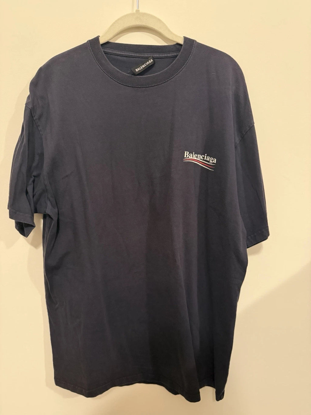 Balenciaga Navy Campaign Tshirt, Size M