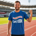 Cape Verde Flag Football T-Shirt for Men | National Pride Casual Tee