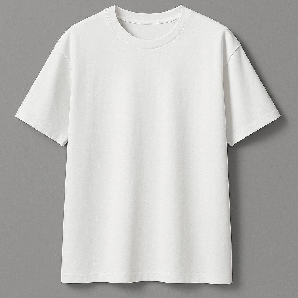 Oversized White Boxy Tee Relaxed Fit T-Shirt 100 Cotton 240gsm Size XXL
