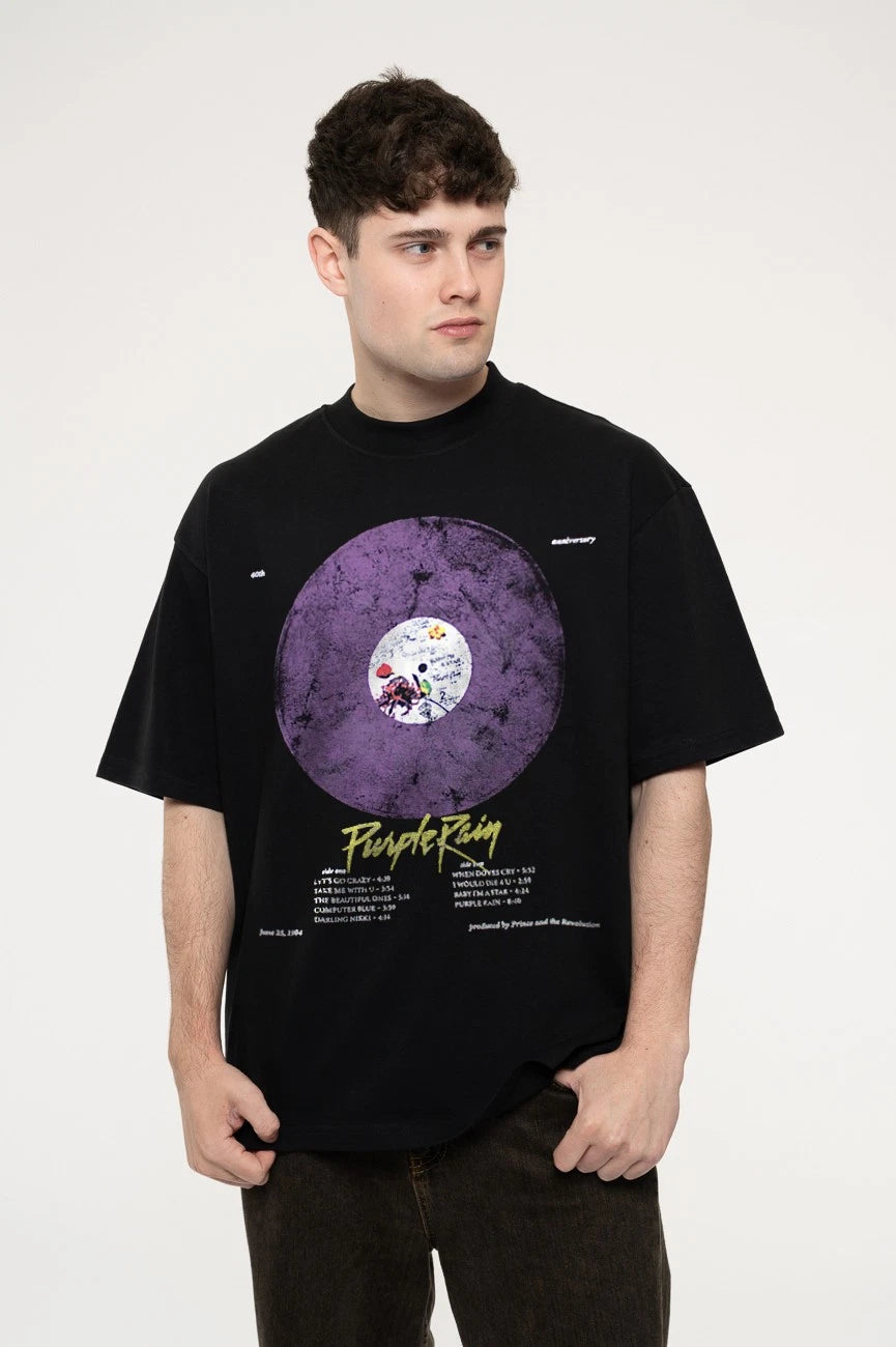 Prince Purple Rain Disc Limited Edition 999 Only Oversized Boxy T Shirt