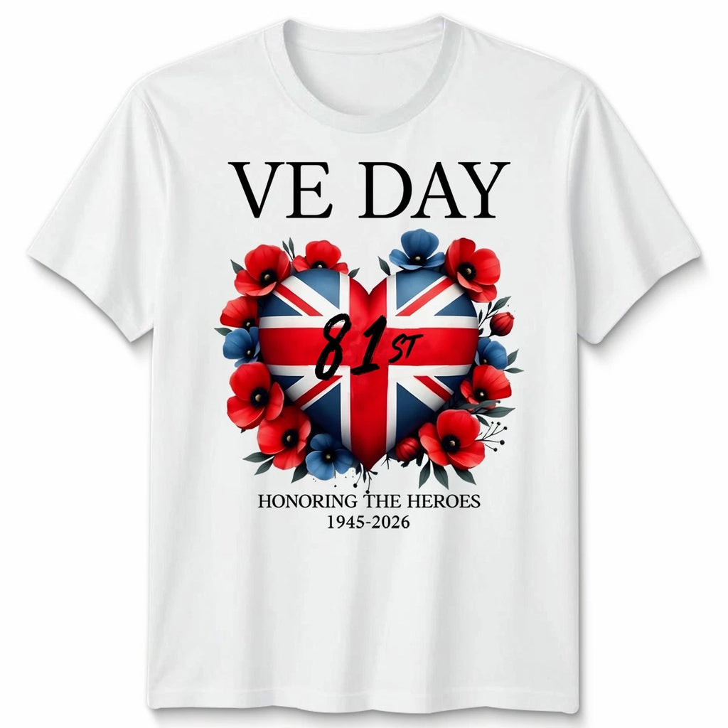 VE Day 81st Anniversary T-Shirt, UK Union Jack, WWII Remembrance, 1945 - 2026 #2