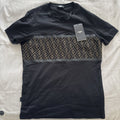Fendi T Shirt Size M Black Mesh FF Monogram Mesh Stripe Men’s Medium