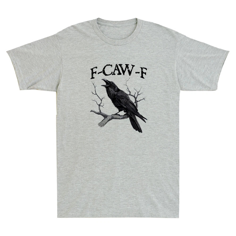 F-Caw-F Funny Black Crow Graphic Humor Quote Vintage Men's Short Sleeve T-Shirt