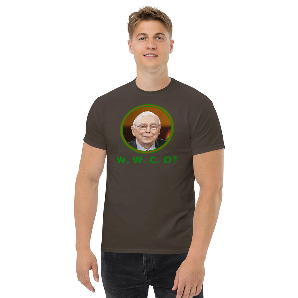 "WWCD?" Men's classic tee Charlie Munger Berkshire Value Investing