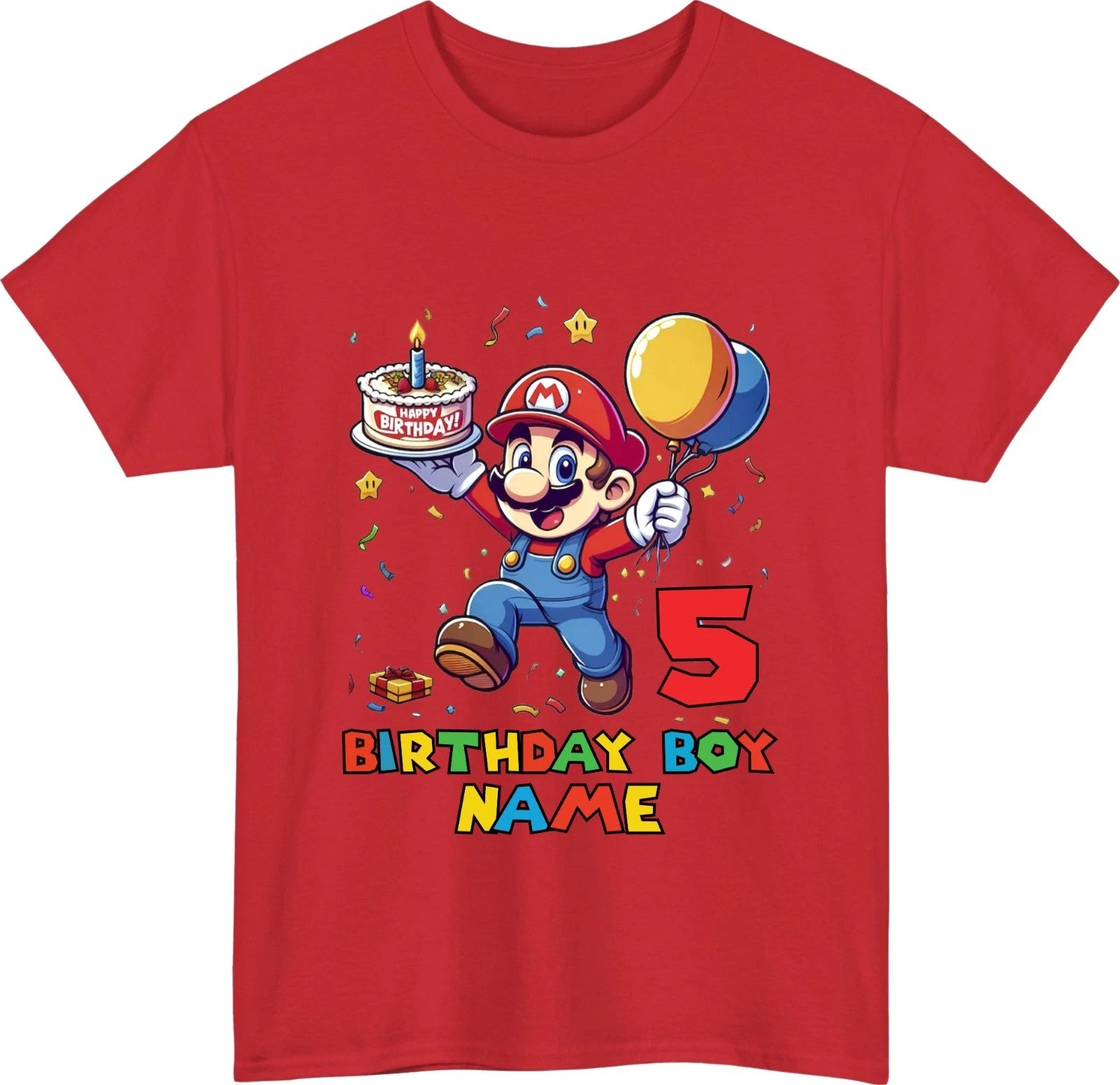 Personalised Super Birthday Boy Gaming T-Shirt Custom Age & Name Party Gift Top