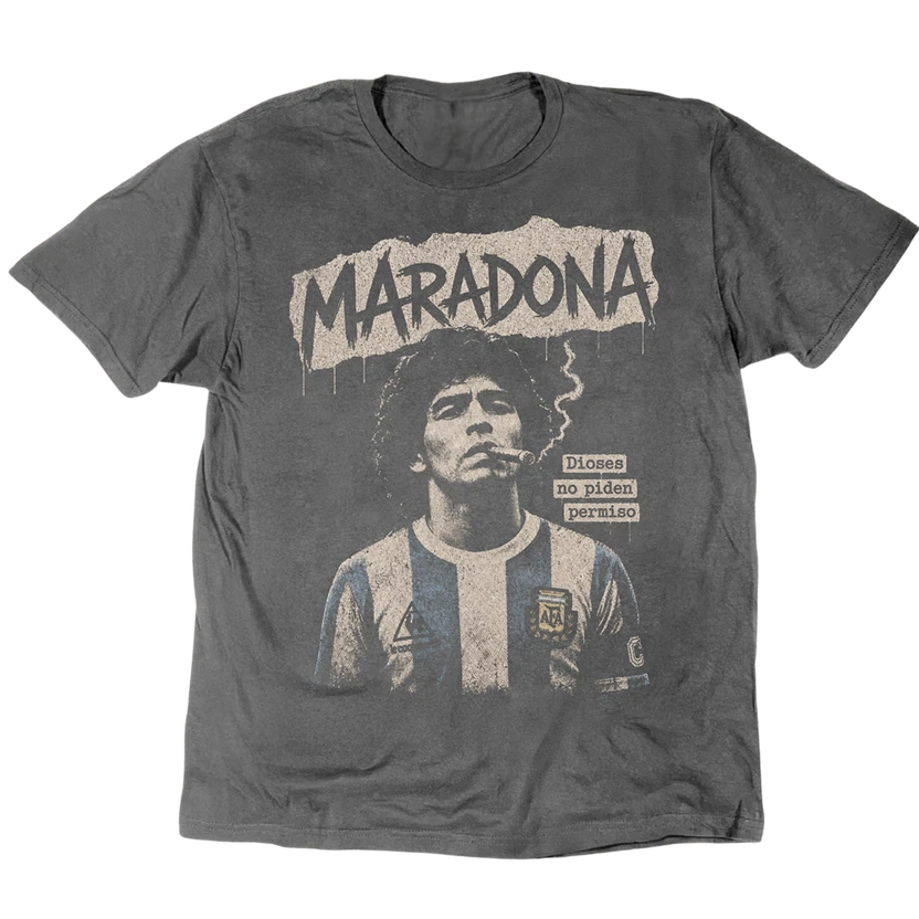 Vintage Maradona Dioses No Piden Permiso T-Shirt Unisex Tee S-5XL