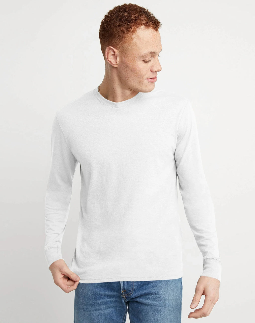 Hanes Long-Sleeve T-Shirt Men's Originals Tri-Blend Lightweight Crewneck Jersey