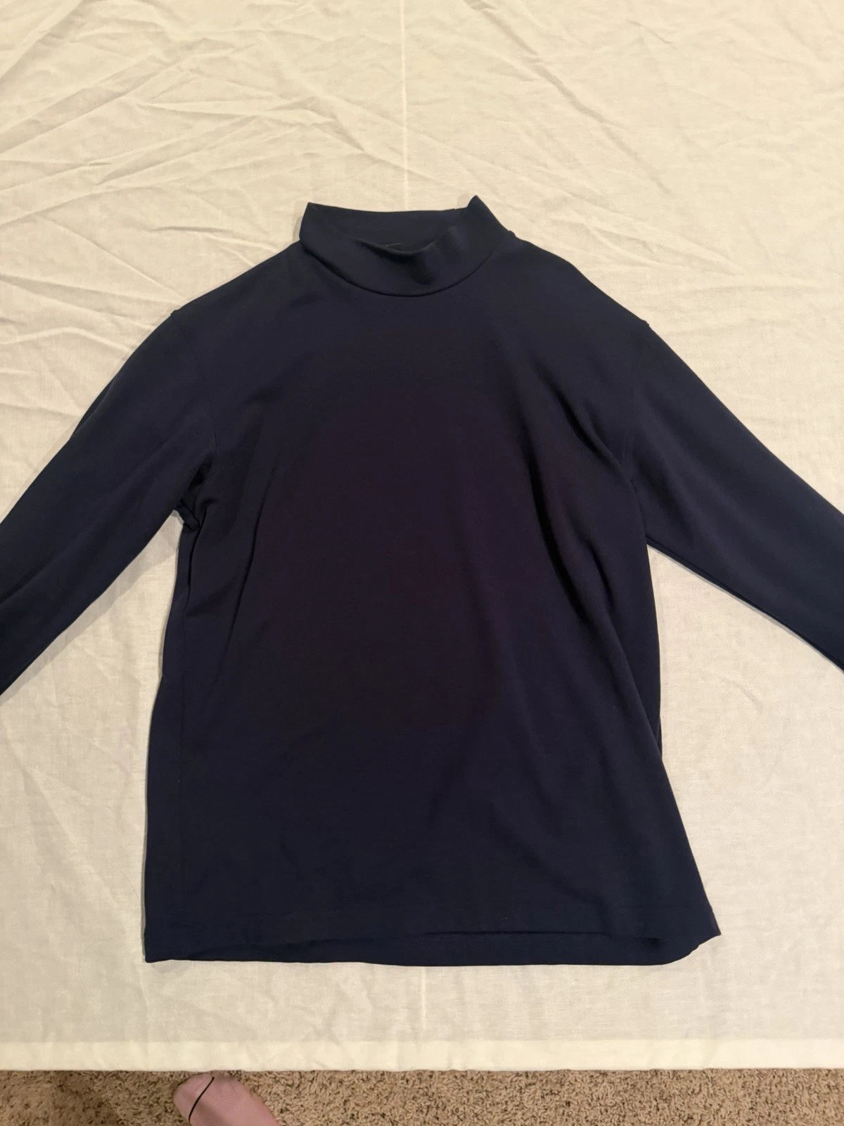 Uniqlo Men's Mock Neck/Turtleneck Long Sleeve T Shirt - Adult Medium, Navy Blue