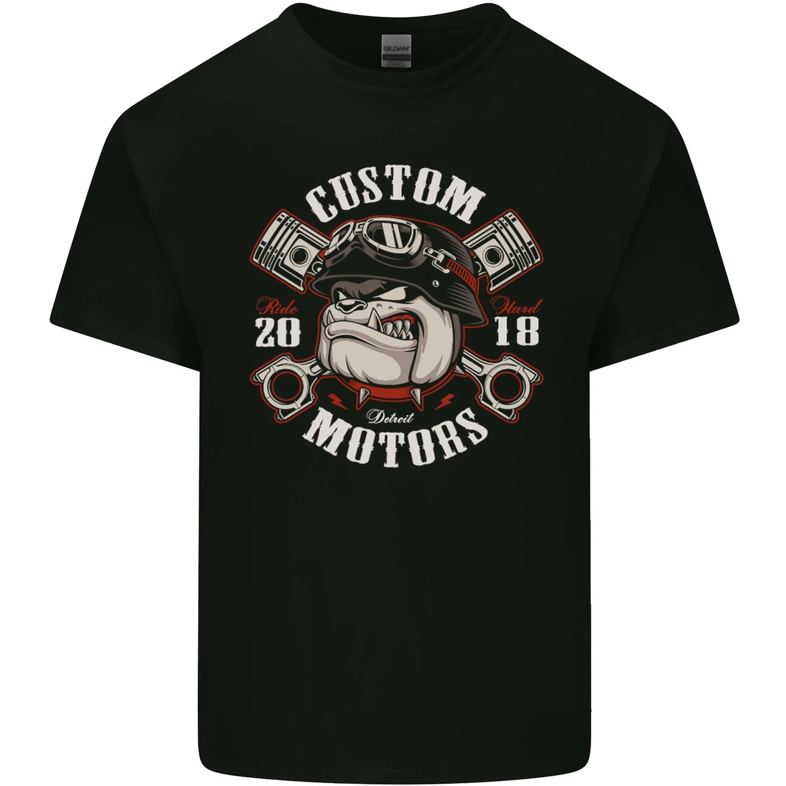 Bulldog Custom Motorcycle Motorbike Biker Mens Cotton T-Shirt Tee Top