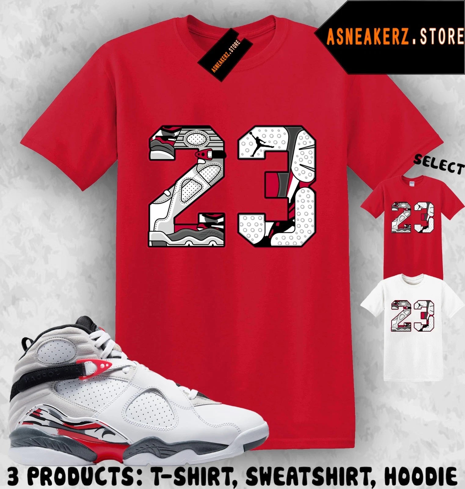 Tee Shirt Matching AJ 8 Bugs Bunny 2025 To Match Sneaker Retro Number 23 T-Shirt
