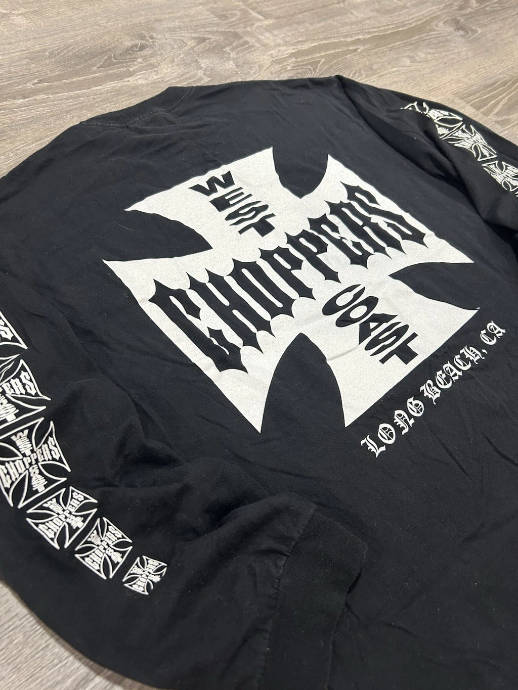 90s West Coast Choppers XL Long Sleeve Black Biker Graphic T Shirt Triple A tag
