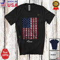 Custom Name US Flag Basketball; Proud 4th Of July Vintage Player Patriotic Shirt