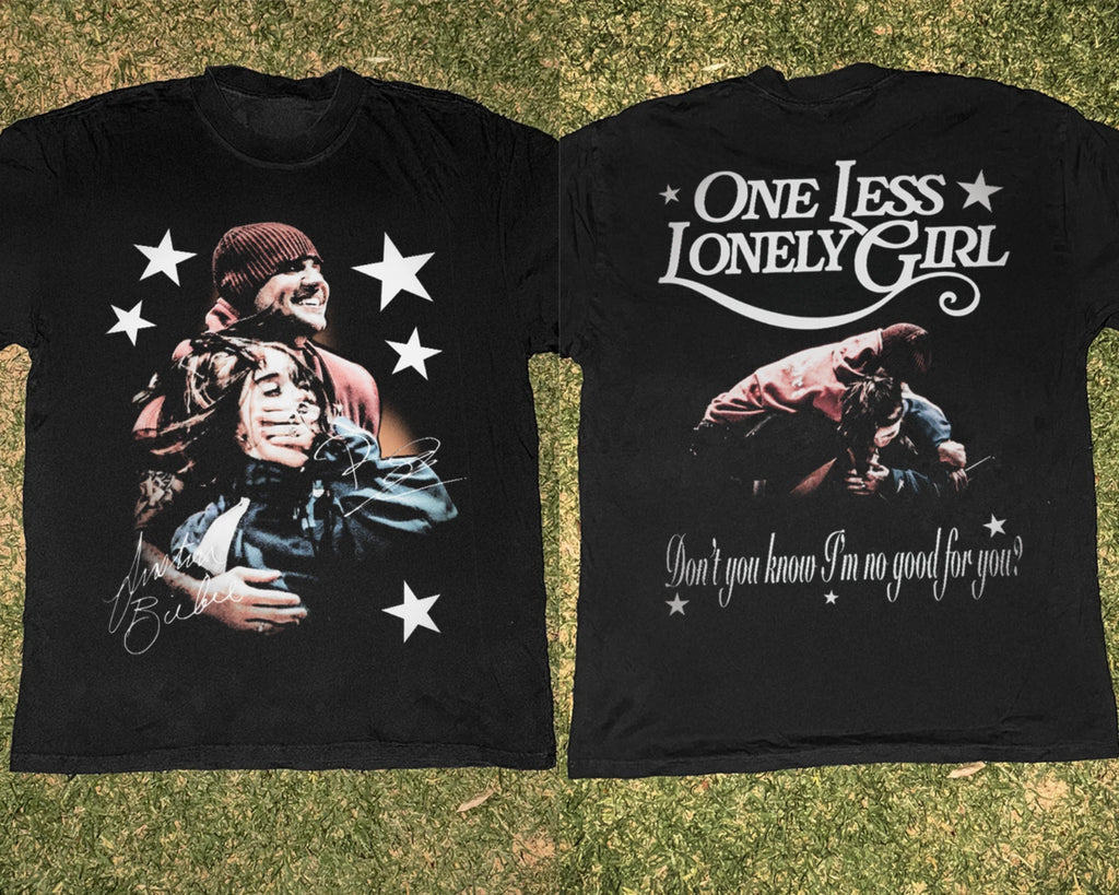 Justin Bieber x Billie One Less Lonely Girl T Shirt Pop Music 2 Sided S-5XL