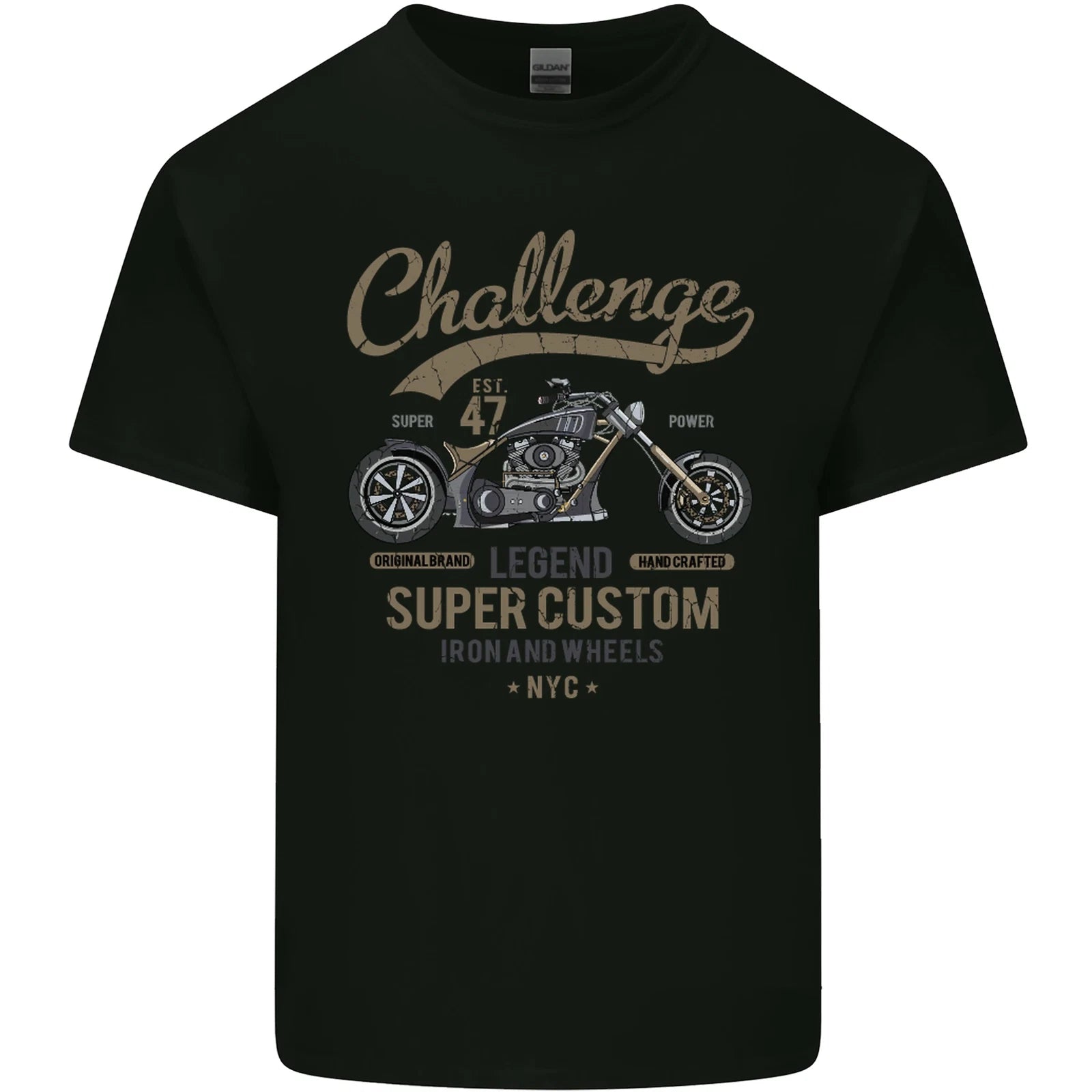 Challenge Legend Custom Chopper Motorbike Mens Cotton T-Shirt Tee Top