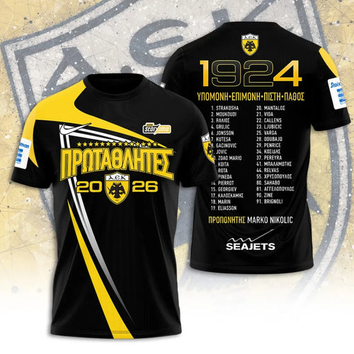 AEK FC Champions 25/26 3D Apparel Tshirt