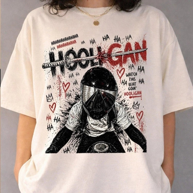 Hooligan Biker Graphic Oversized T Shirt