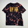 Simply Styled Sz XL Custom New York Graphic Print Reverse Tie Dye Tee Shirt