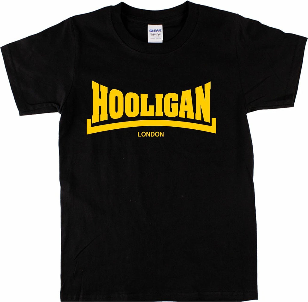 Hooligan Logo T-Shirt - Football, Punk, Casual, Add Your Town Name, Various Cols