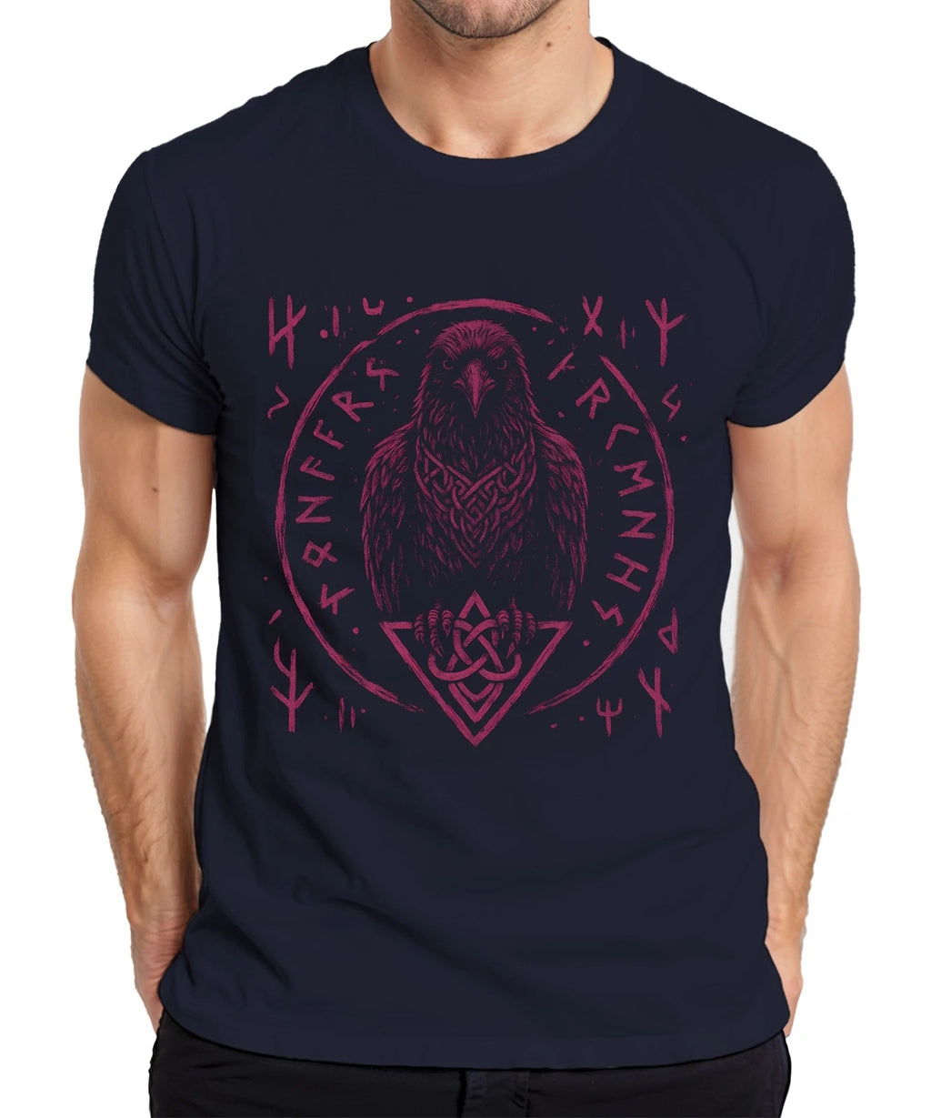 Viking Raven Norse Mythology Runes Celtic Knot Norse Men's T-Shirt