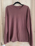 Next Long Sleeve T Shirt Mens Small Brown Crew Neck Cotton Basic