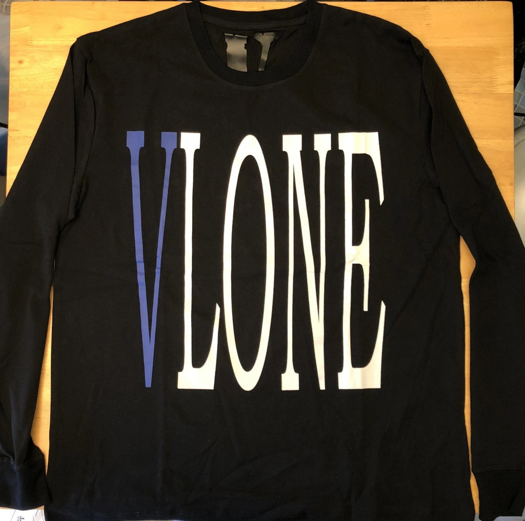 Vlone Staple Blue / Black Long Sleeve T-shirt Size XL - Ships Same Day