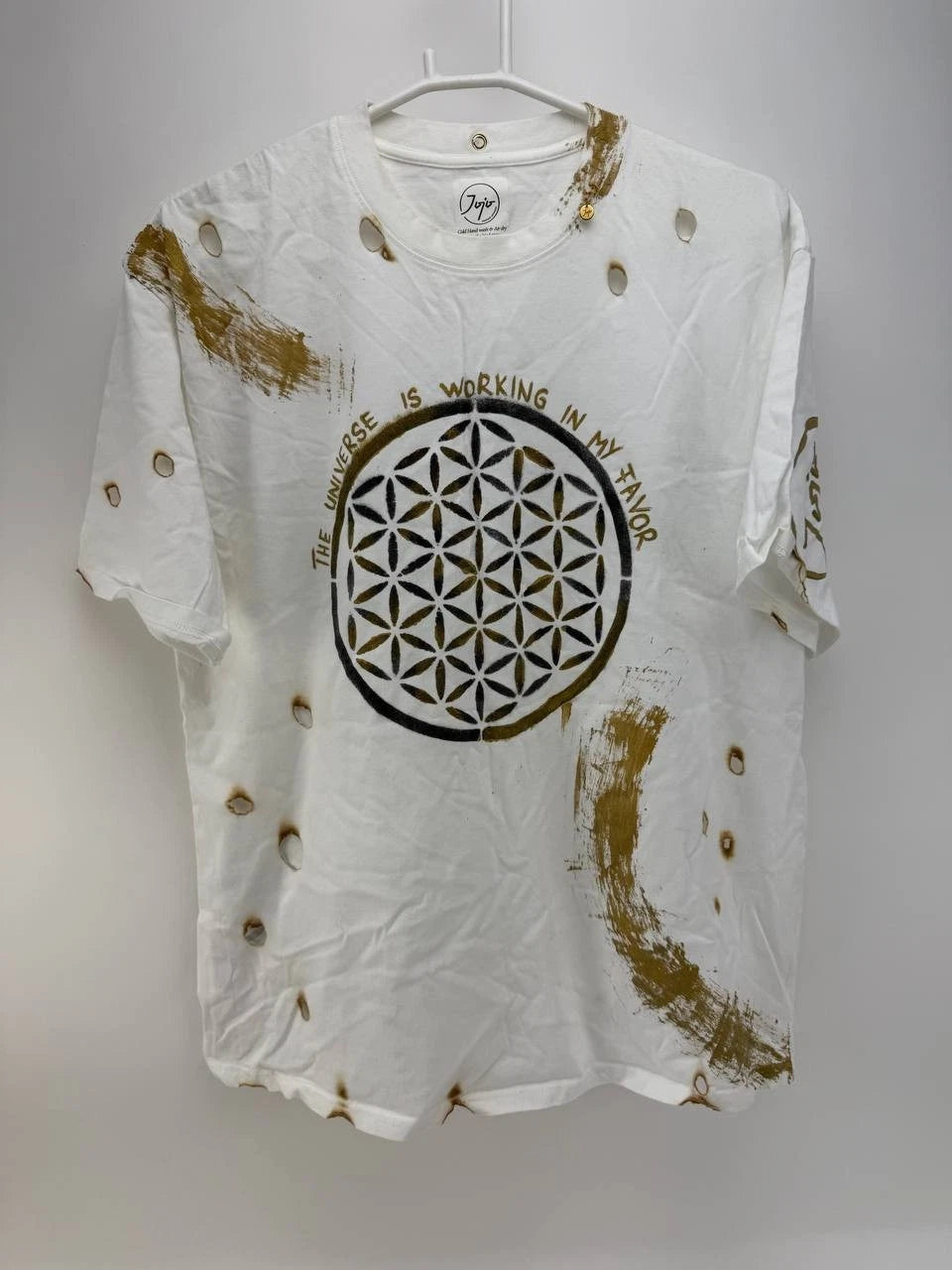 Jojo Custom Apparel Mens White Graphic Short Sleeve T-Shirt SEE PICS FOR SIZE
