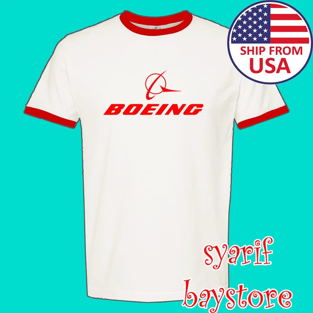 Boeing American Aircraft Men's Ringer Red Size S to 3XL