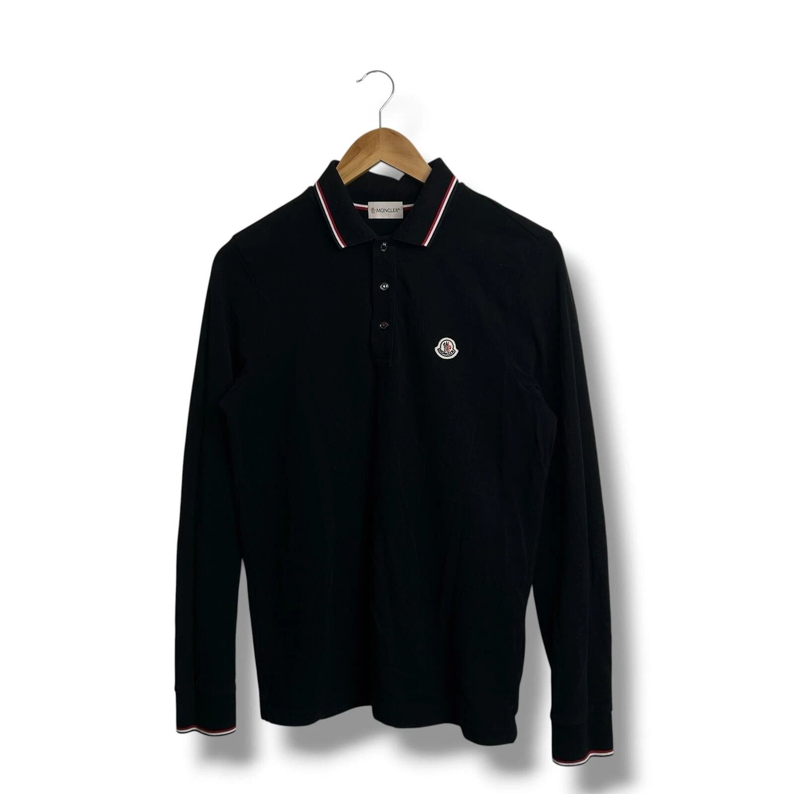 Moncler Polo Shirt long sleeve Black Small