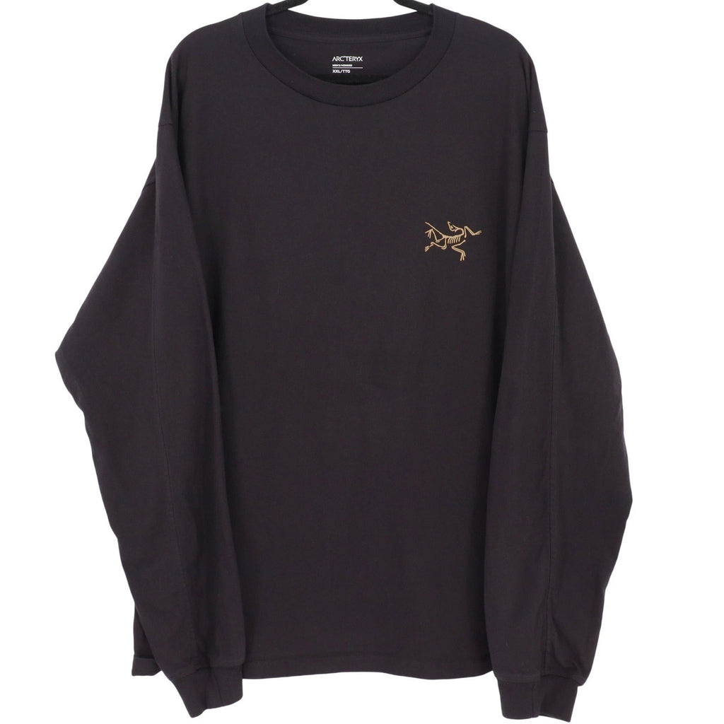 Arcteryx Kragg Cotton LS Mens Size XXL Black Long Sleeve Graphic T-Shirt Logo