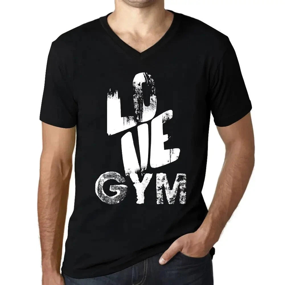 Men's Graphic T-Shirt V Neck Love Gym Eco-Friendly Limited Edition Short Sleeve