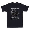 Defend Your Local Public Library Funny Knight With Cat Meme Retro Men's T-Shirt