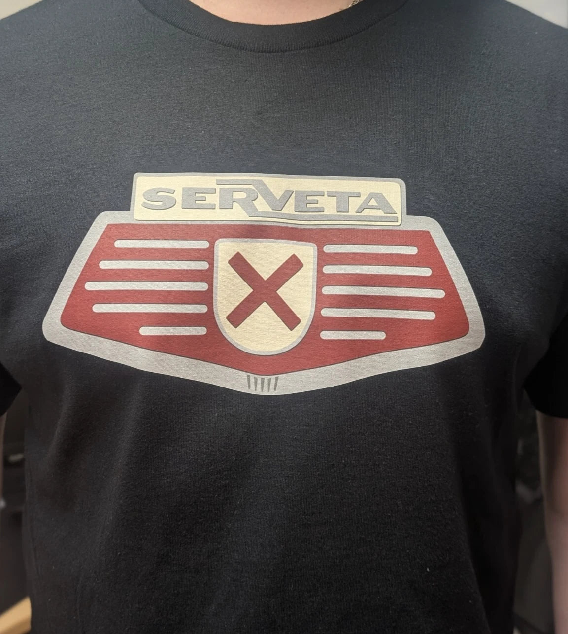 SERVETA  classic scootering t shirt. Heavy cotton T-shirt - Black