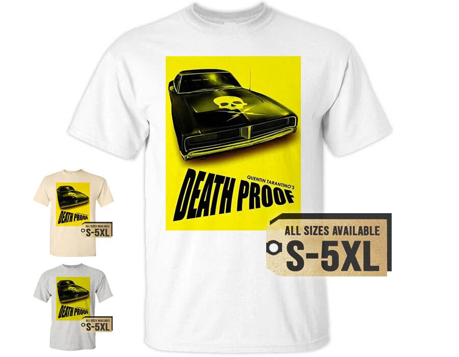 Grindhouse Death Proof V7 T SHIRT Movie Poster White Natural Vintage sizes S-5XL