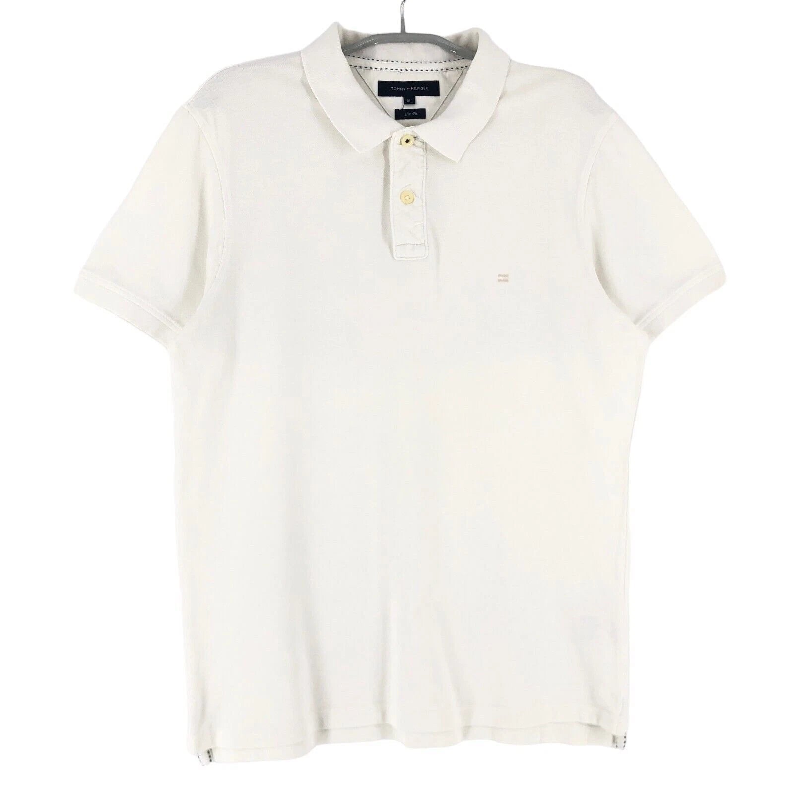 Tommy Hilfiger Polo T-Shirt Slim Fit White Men's Size XL