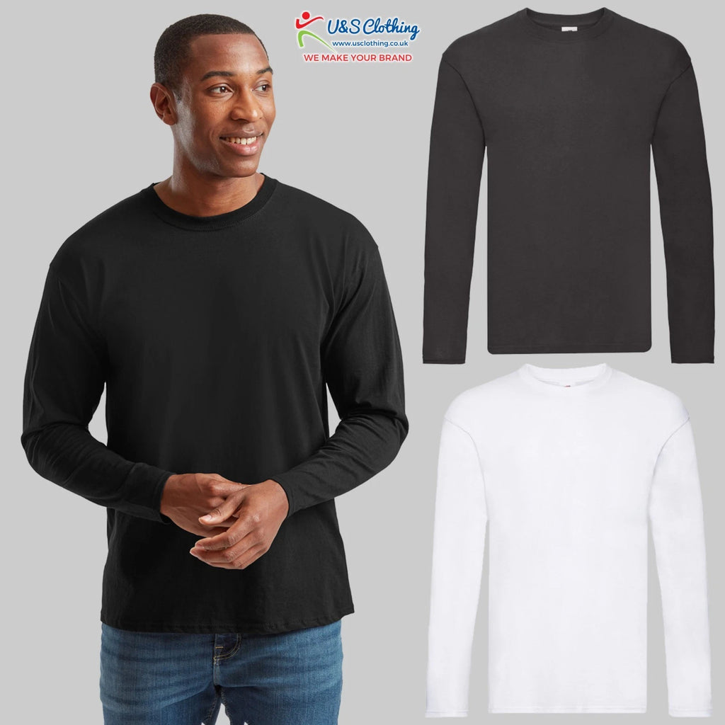 Fruit of the Loom Mens T Original Long Sleeve Tee Lightweight T-Shirt Casual TOP