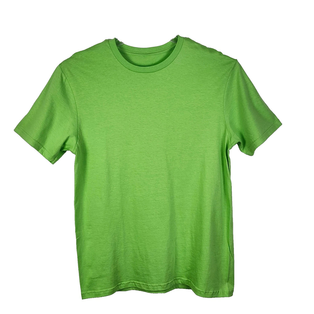 Men T-Shirt Crew Neck Short Sleeve Blank Lime Medium