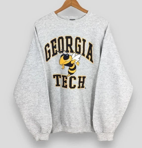 Vtg 90s Georgia Tech Retro College Crewneck Sweatshirt
