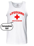 MEN'S PERSONALIZED LIFEGUARD CUSTOM FUNNY BEACH SAFETY PARTY HALLOWEEN TANK TOP