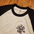 Vans Warped Tour Shirt Adult Large White Baseball Raglan 3/4 Sleeve Skull