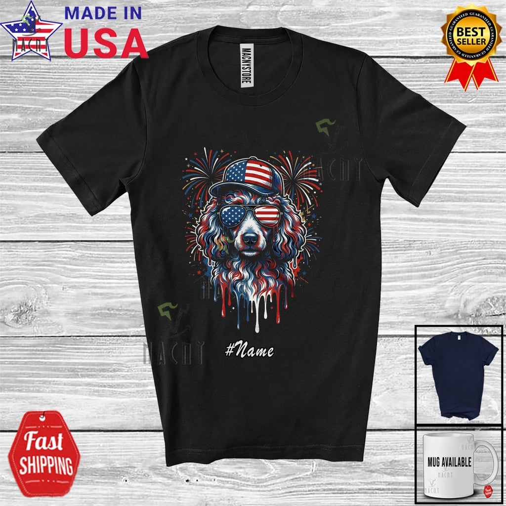 Custom Name Poodle Sunglasses Dripped; 250th 4th Of July US Flag Patriotic Shirt