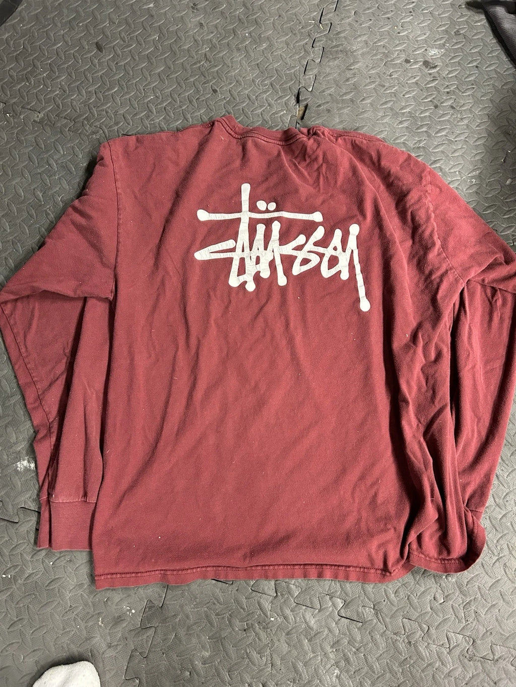 Stussy Basic Logo / Burgundy  Mens Long Sleeve SIZE XL