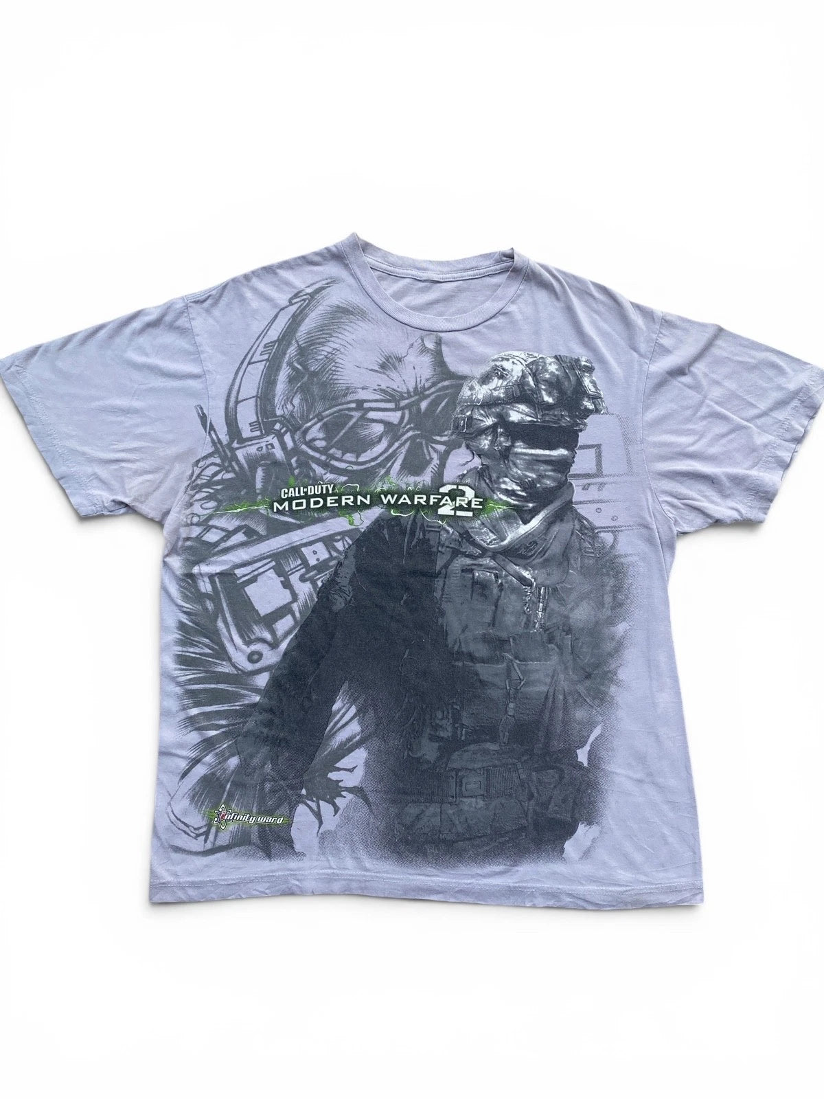 Vintage Call of Duty Modern Warfare 2 Promo T-Shirt Infinity Ward Faded Grey L