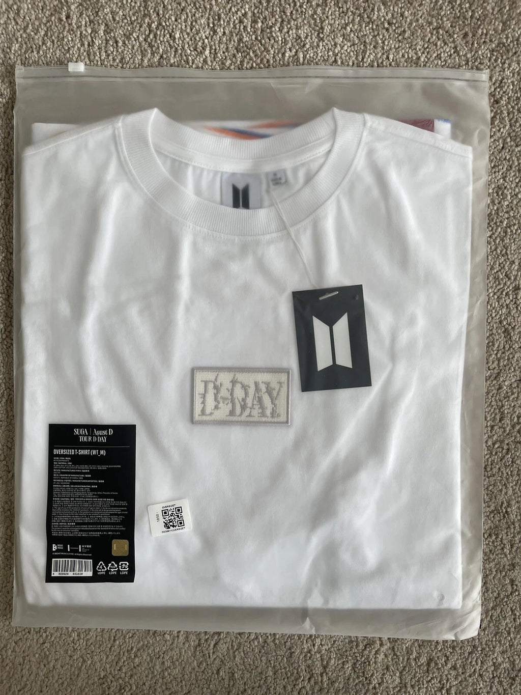 BTS Kpop Suga Agust D Tour D-Day Oversized T-Shirt Asia Tour Official Medium