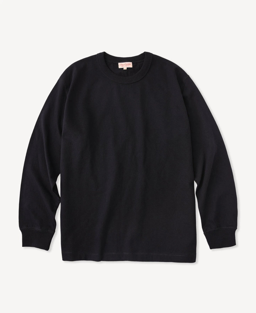Loopwheel Long Sleeve Cotton T-Shirt Black White Oatmeal (18