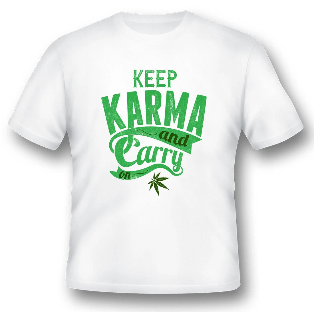 Keep Karma and carry on black or white tee
